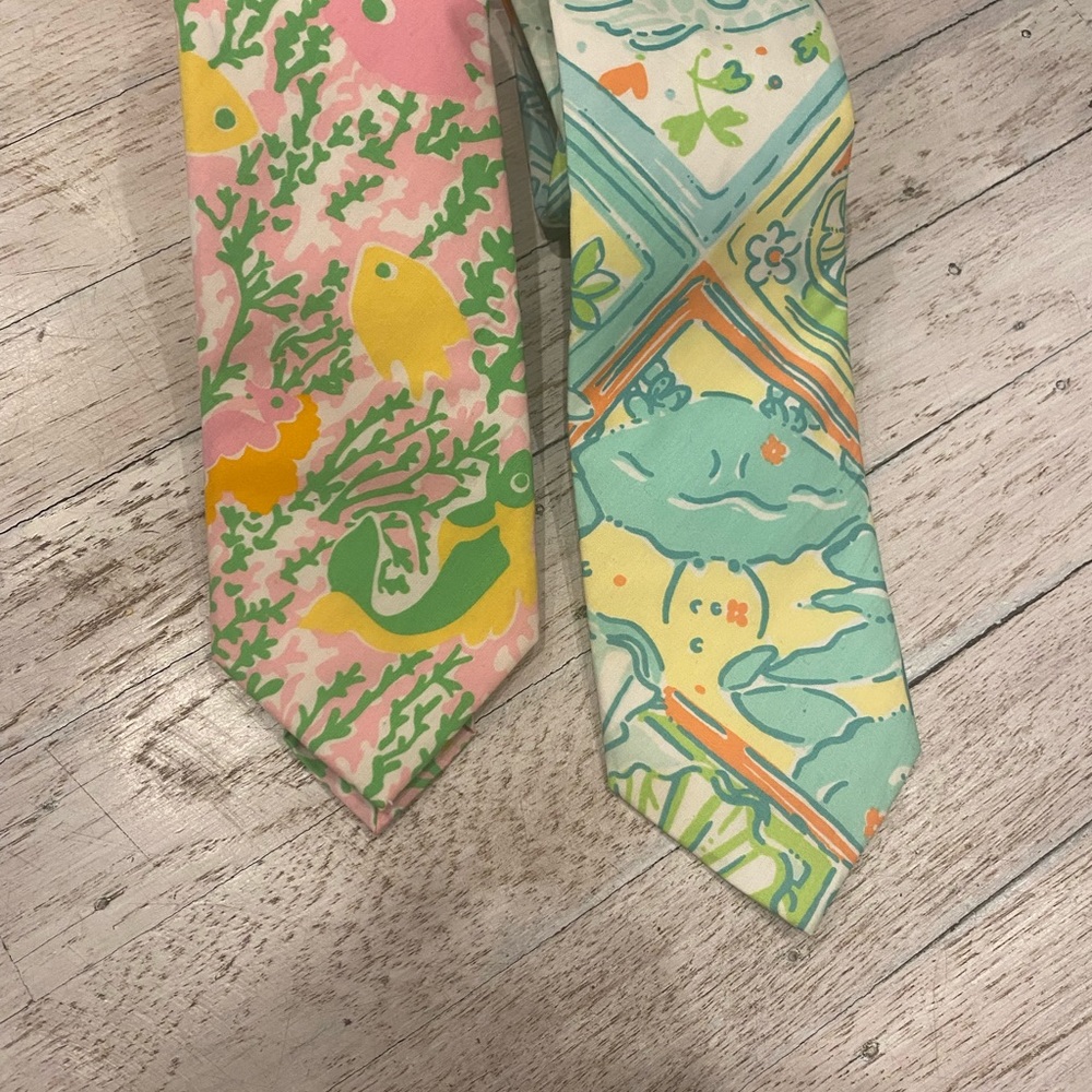 Lilly Pulitzer UNISEX SPRING floral print ties handmade via palm beach ATTIRE - Picture 6 of 16